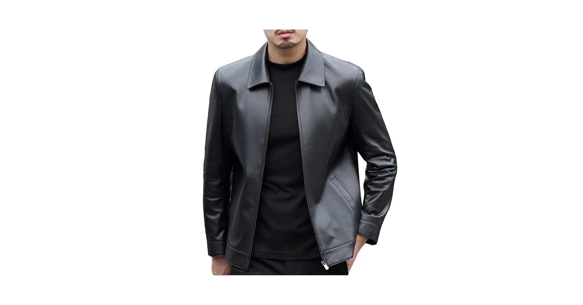 Amazon.com: Akklian Leather Jacket Men Classic Lapel Slim