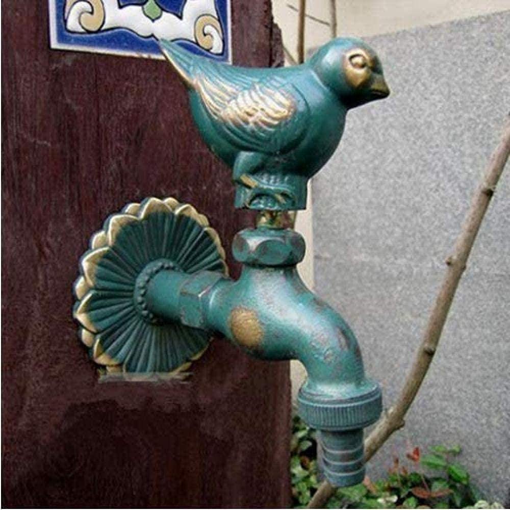 Grifo De Jardín En Forma De Animal De Latón Antiguo Para Arandela Con Diseño De Aves y Trapeador