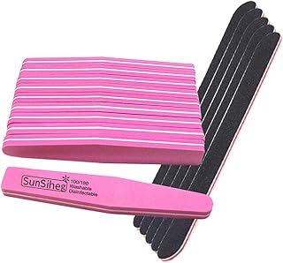 15Pcs Nail Files and Buffers Set 5 Double Sided Emery Boards for Nails 100/180 Grit 10 Double Sides Sponge Washable Nail Buffers Files for Shaping and Buffing for Home Salon