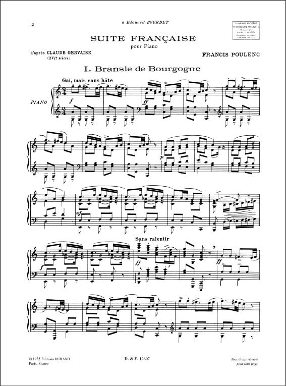 SUITE FRANCAISE PIANO      Paperback – January 1, 2001