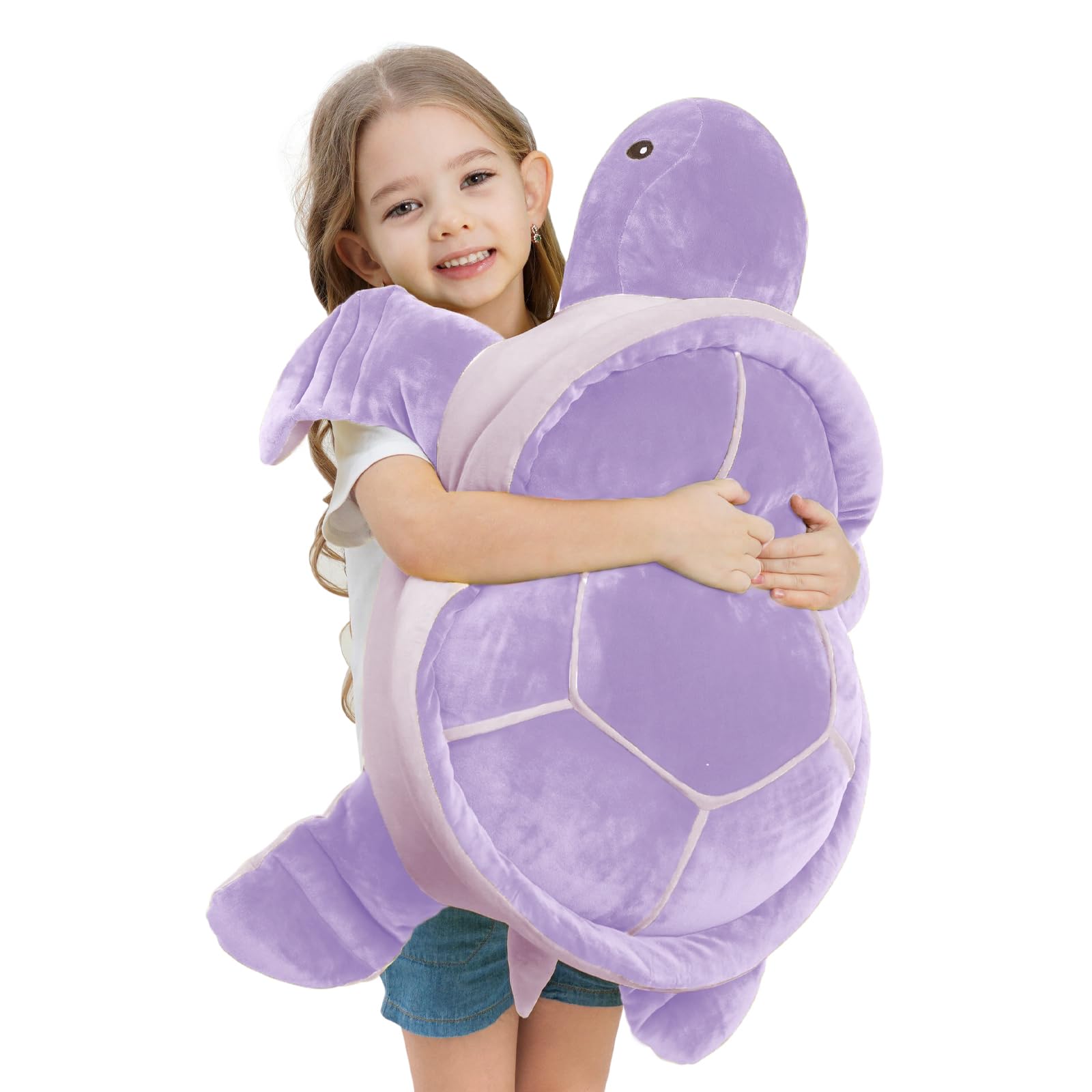 Dalmao - Giocattoli di peluche di animali in pastella di tartaruga marina grande da 28 pollici, grande cuscino corpo in peluche gigante tartaruga oceanica, regalo per bambini, ragazza, fidanzata