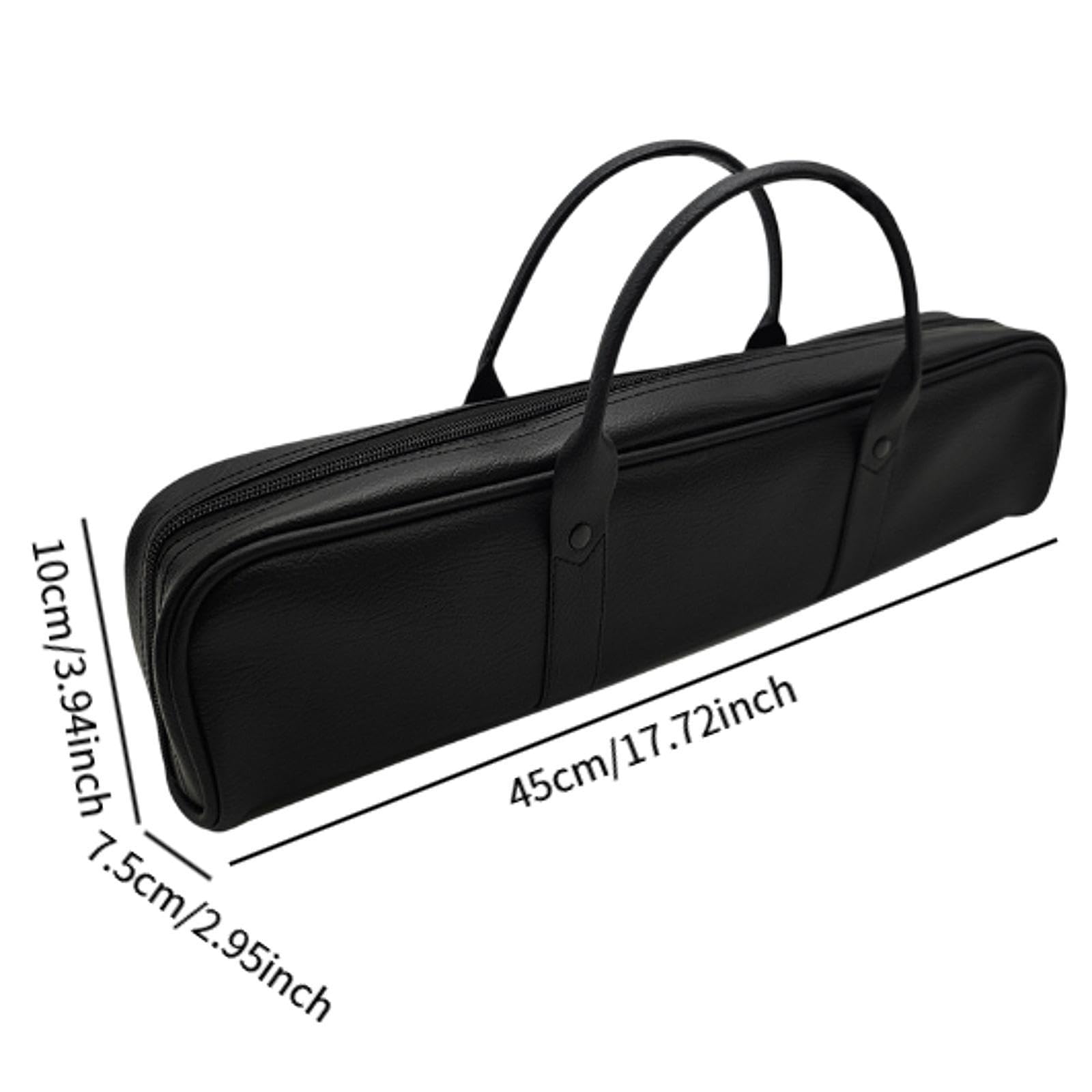 Housse De Transport Pour Flûte 16/17 Trous – Cuir PU Imperméable Avec Doublure Velours, Protection Optimale
