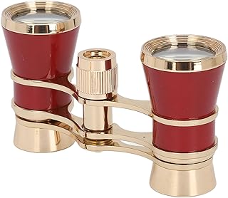 Binóculos de ópera 3x25, óculos de Teatro 3x25, Binocular de ópera, Captura Facilmente Objetos, Lente de Vidro óptico para Palcos (Vermelho)