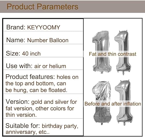 Miniatura 7 de KEYYOOMY Globos grandes de Mylar de 40 pulgadas con corona (número 10, 40 pulgadas, color rosa)