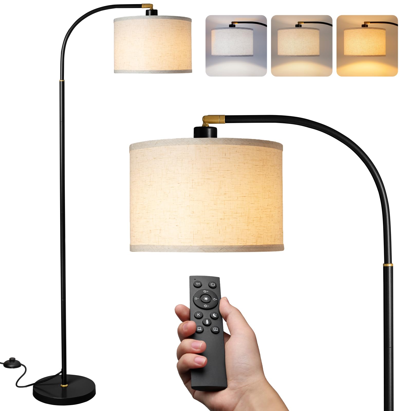 Photo 1 of LALISU Smart Arc Floor Lamp Black