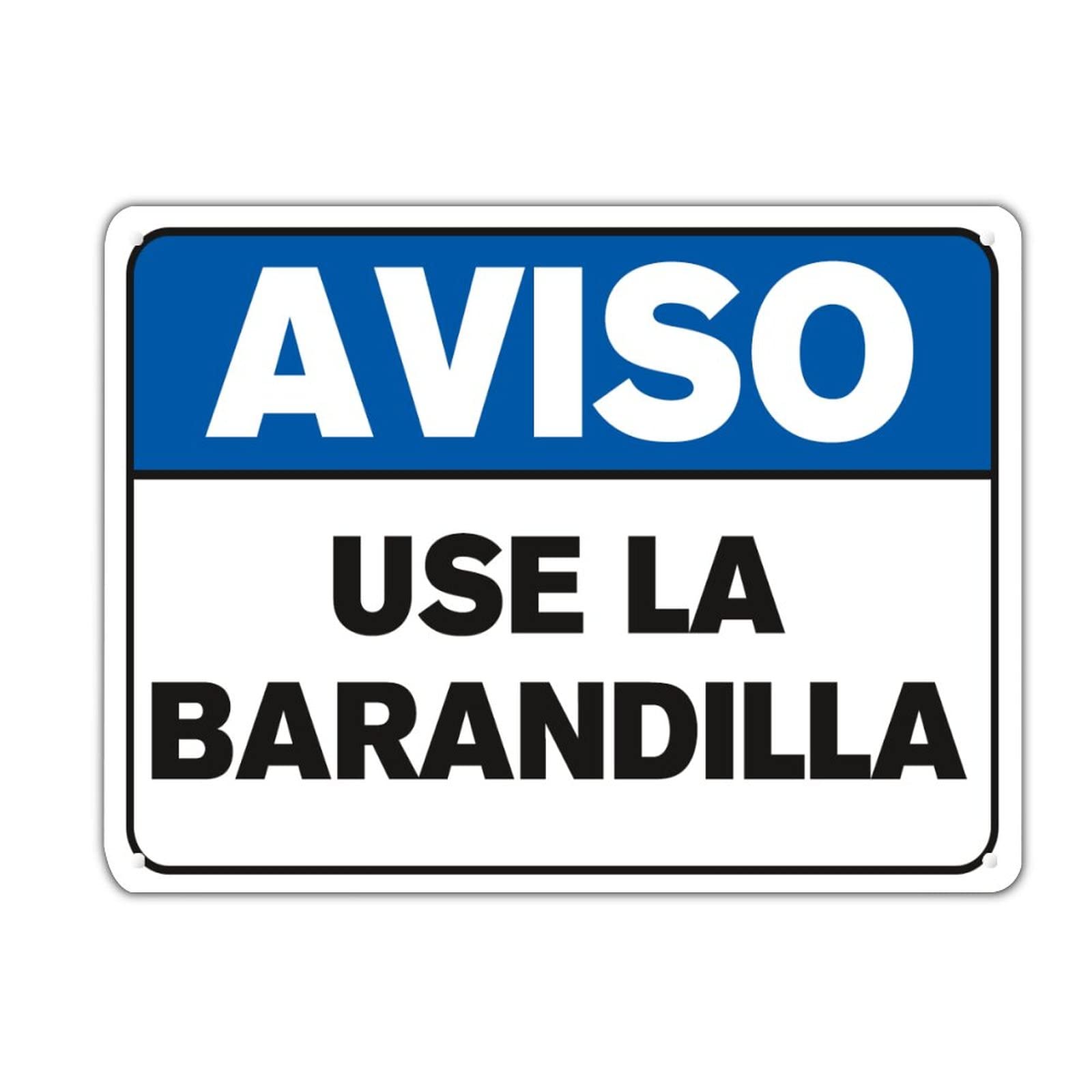 Plaque murale en métal Aviso Use La Barandilla 30x40 cm