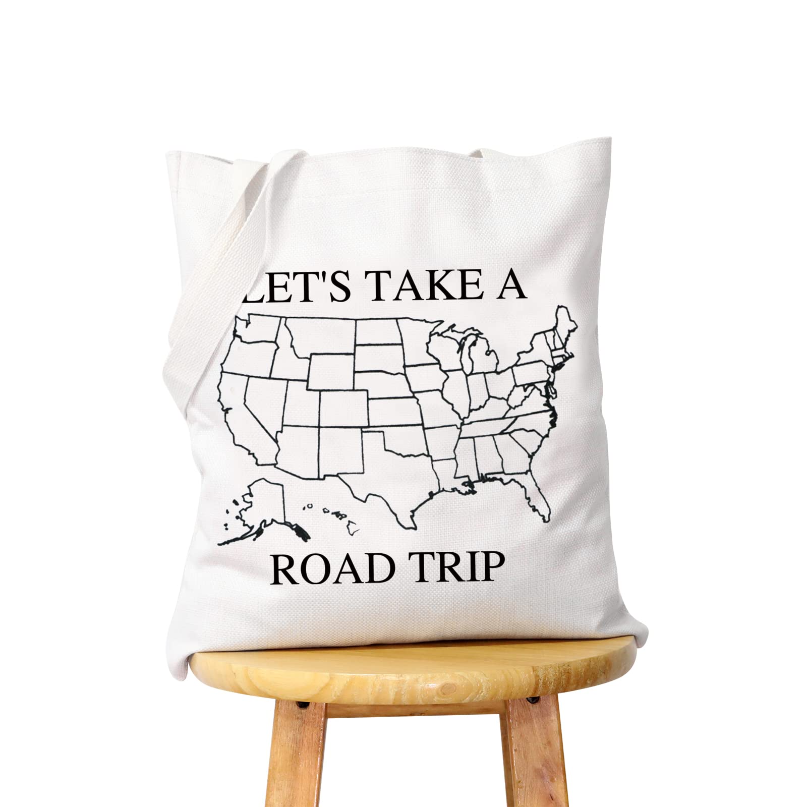 WCGXKO DIY Gift Camping Gift Let’s Take A United States Map Tote Bag