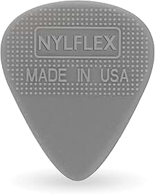 Palhetas de guitarra D'Addario Nylflex – Palhetas de guitarra de nylon com aderência – Ótimo para sons elétricos vintage e cordões acústicos – Pacote com 10, leve (0,50 mm)