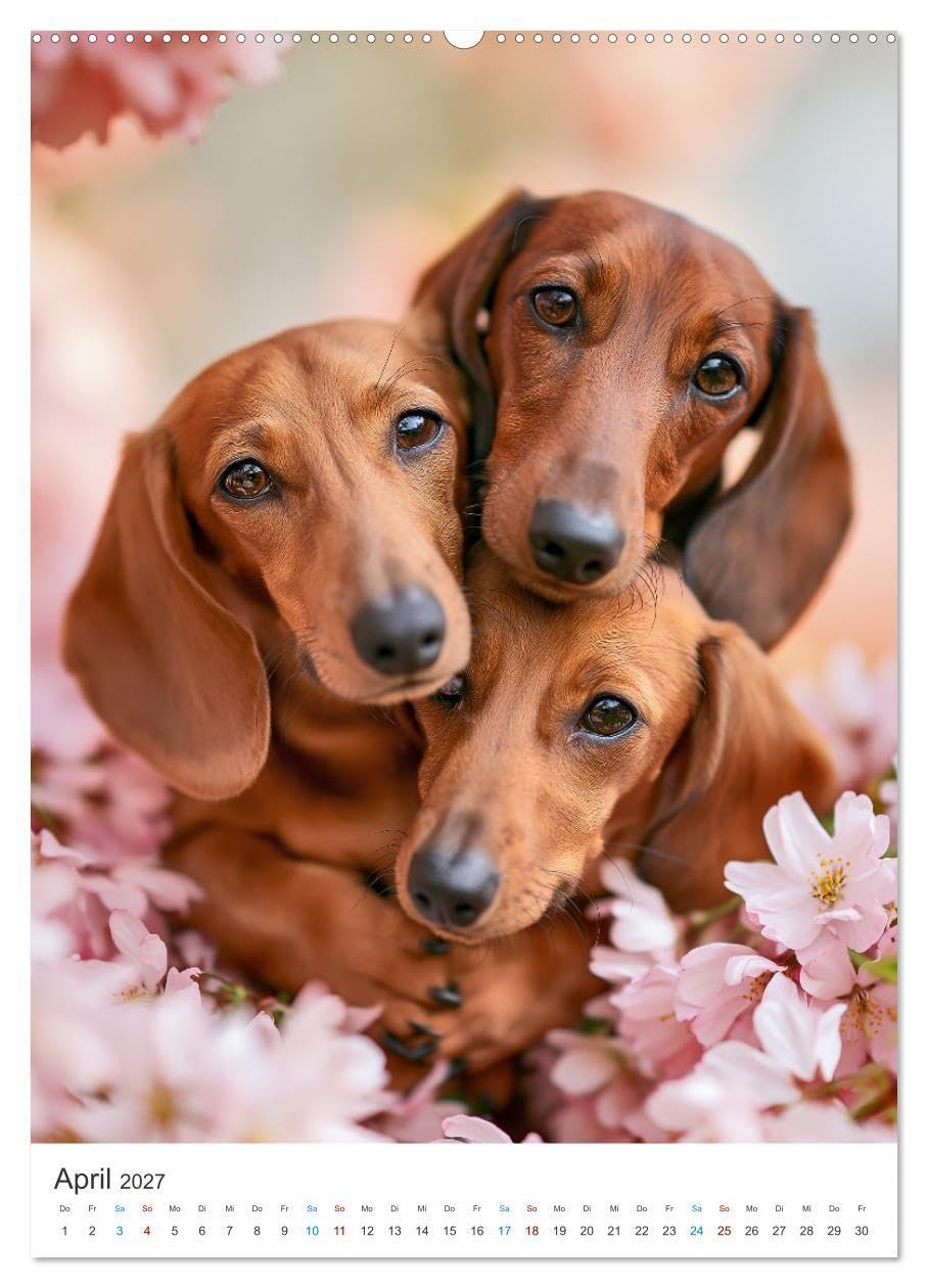 Ein Jahr voller Dackelliebe (hochwertiger Premium Wandkalender 2027 DIN A2 hoch), Kunstdruck in Hochglanz: Emotionale Motive, helle Farben und die ... für jeden Dackelliebhaber. (CALVENDO Tiere)