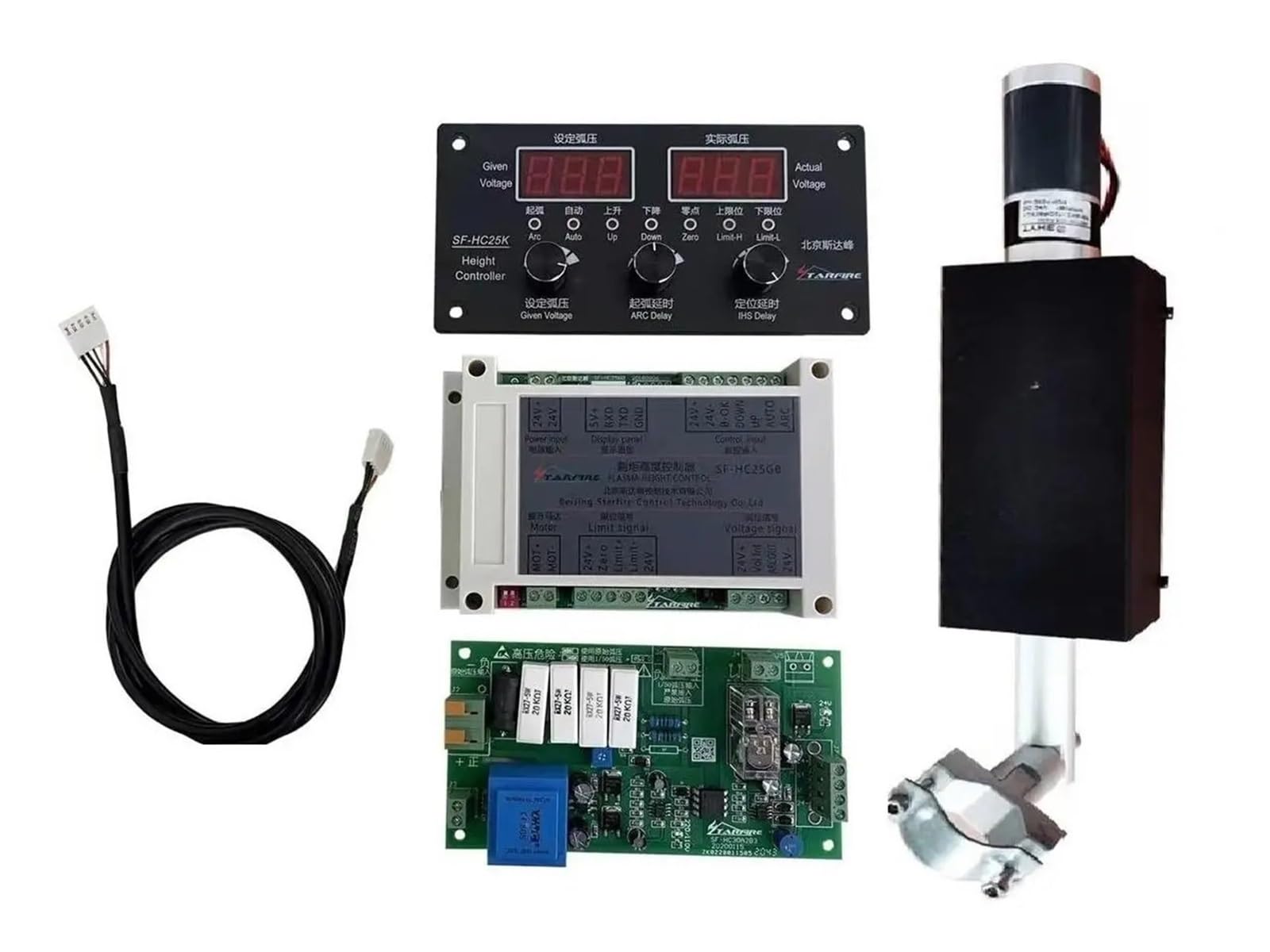 Plasma Cutter, CNC THC Plasma Cutting Torch Height Controller SF-HC25K SF-HC25G with Lifter TYPE-100-DC24V-T3 for DIY & Home Workshops