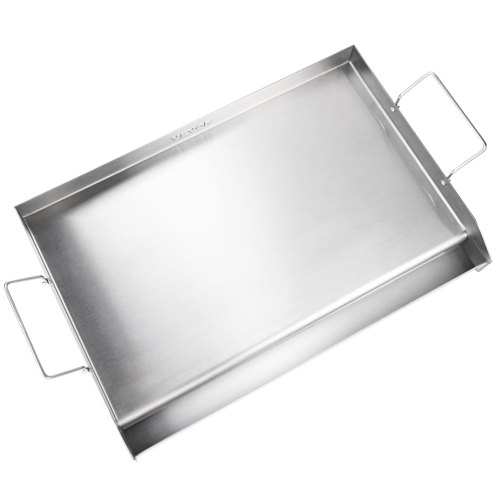 VEVOR Plaque à Griller Pré-assaisonnée 587x395 mm Plancha Gril Rectangulaire en Acier Inoxydable Anti-adhésive Plaque de Cuisson Épaisseur 2 mm pour Gazinière Cuisinière à Gaz à 2 Brûleurs Barbecue