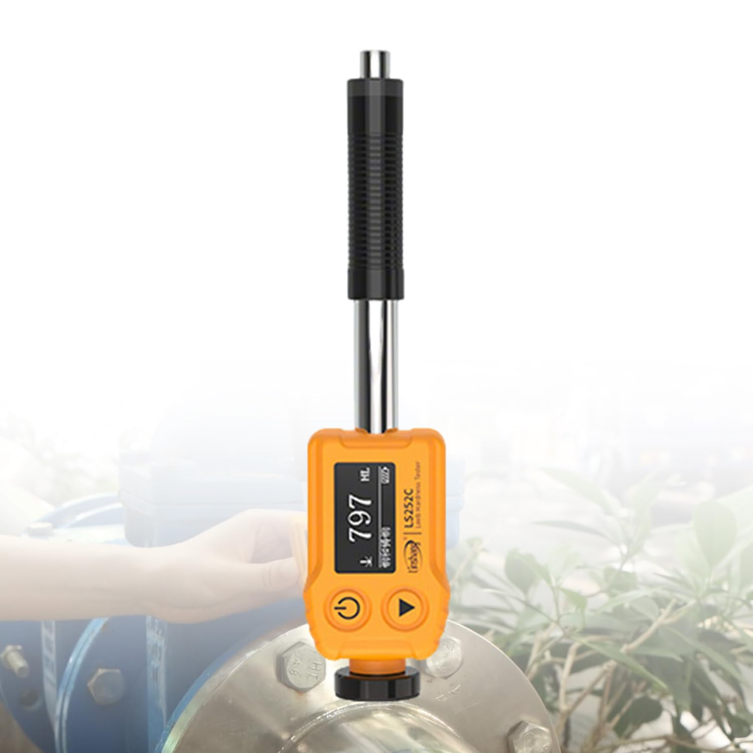 Tester portatile di durezza, Digital Leeb Metal Meter con doppia bobina e compensazione automatica della direzione, OLED ricaricabile, per acciaio, ferro, alluminio