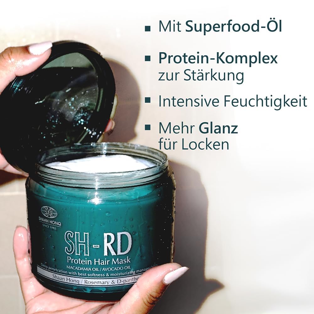 SH-RD Protein Haarmaske | Intensive Feuchtigkeitsmaske mit Arganöl, Sheabutter, Maroccainöl| Tiefenwirksame Haarkur für trockenes/geschädigtes Haar | Haarpflege Treatment zur Feuchtigkeit - 400ml