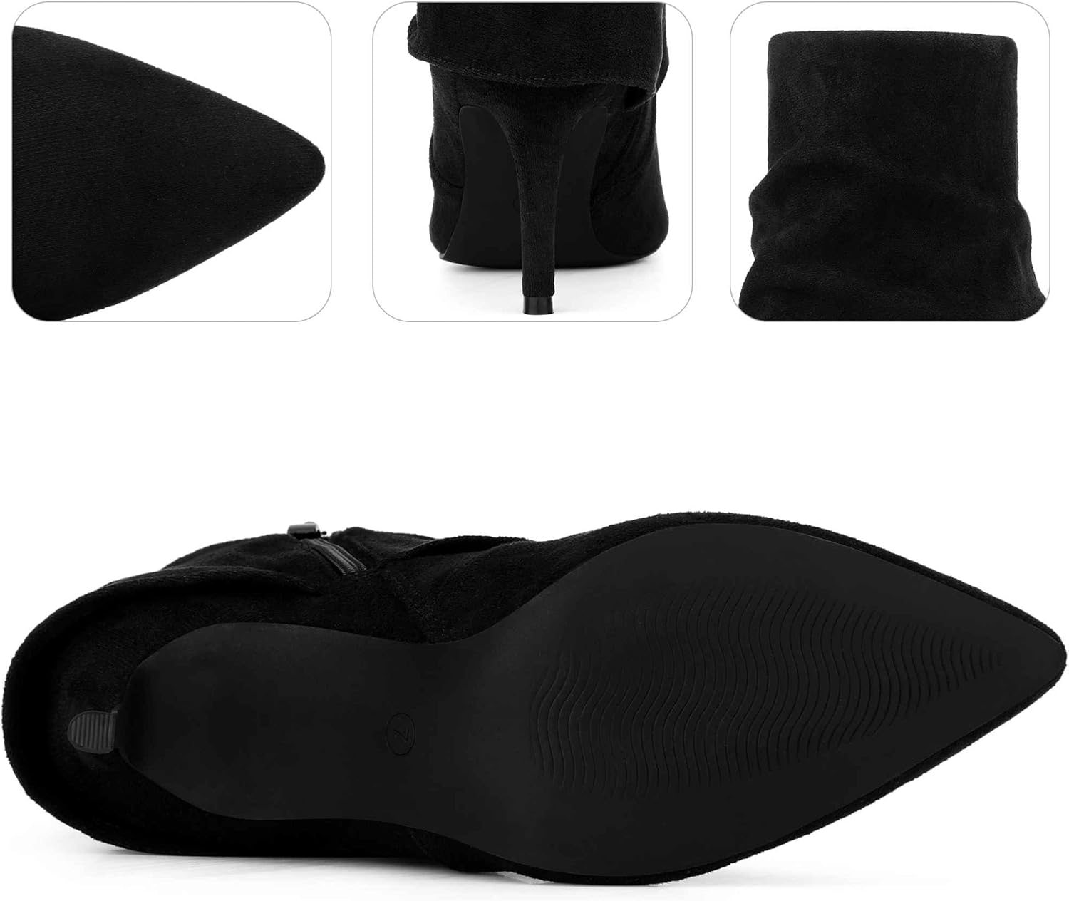 Perphy Pointed Toe Fold Over Stiletto Heel Slouch Ankle Boots for Women - Image 7