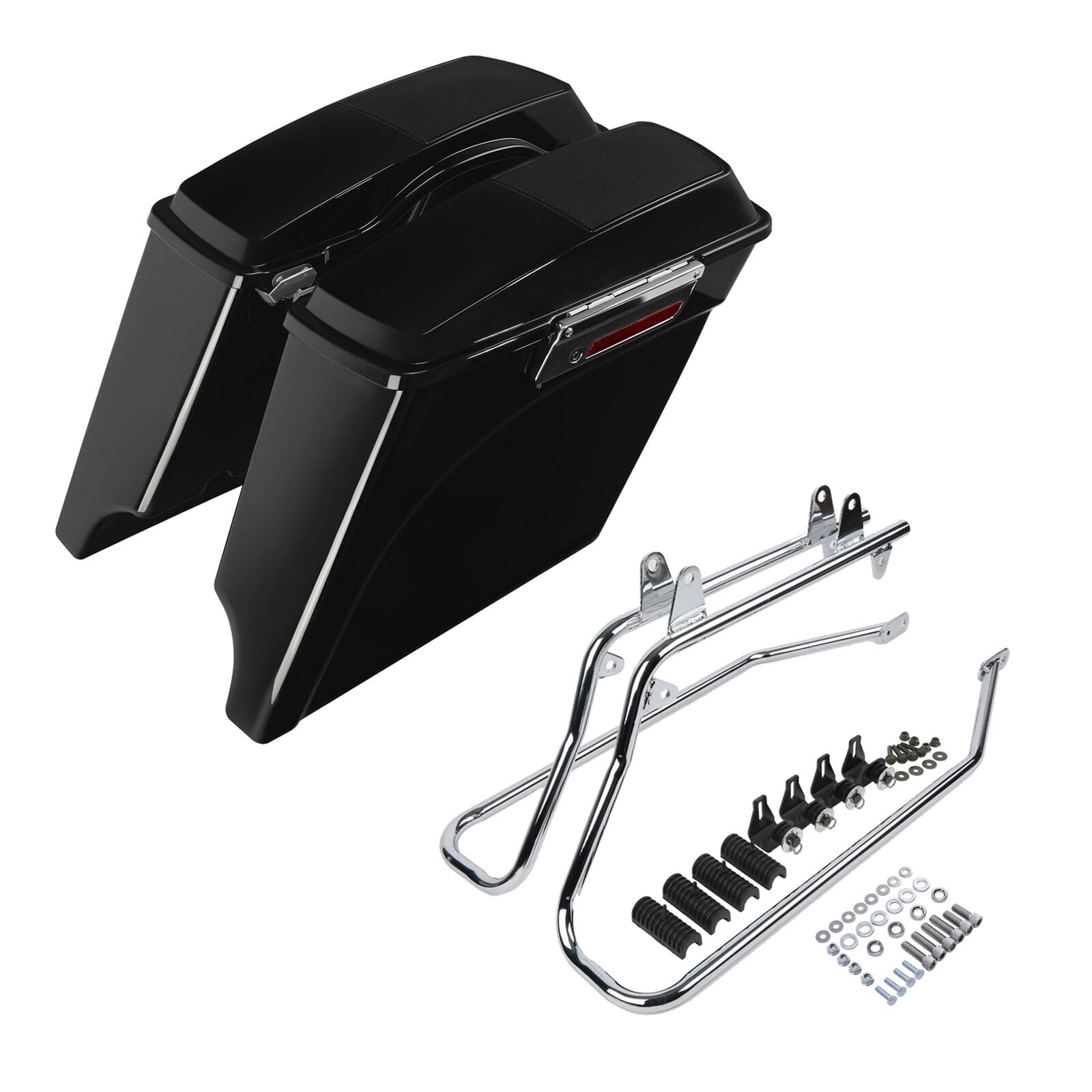 TCMT 5" Stretched Hard Saddlebag w/Conversion Bracket Fit For Harley Softail Heritage Deluxe Models 1984-2017 (except Deuce &amp; Slim Models)