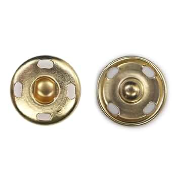 Amazon | スナップボタン ライトゴールド 15mm 10組入り 縫い