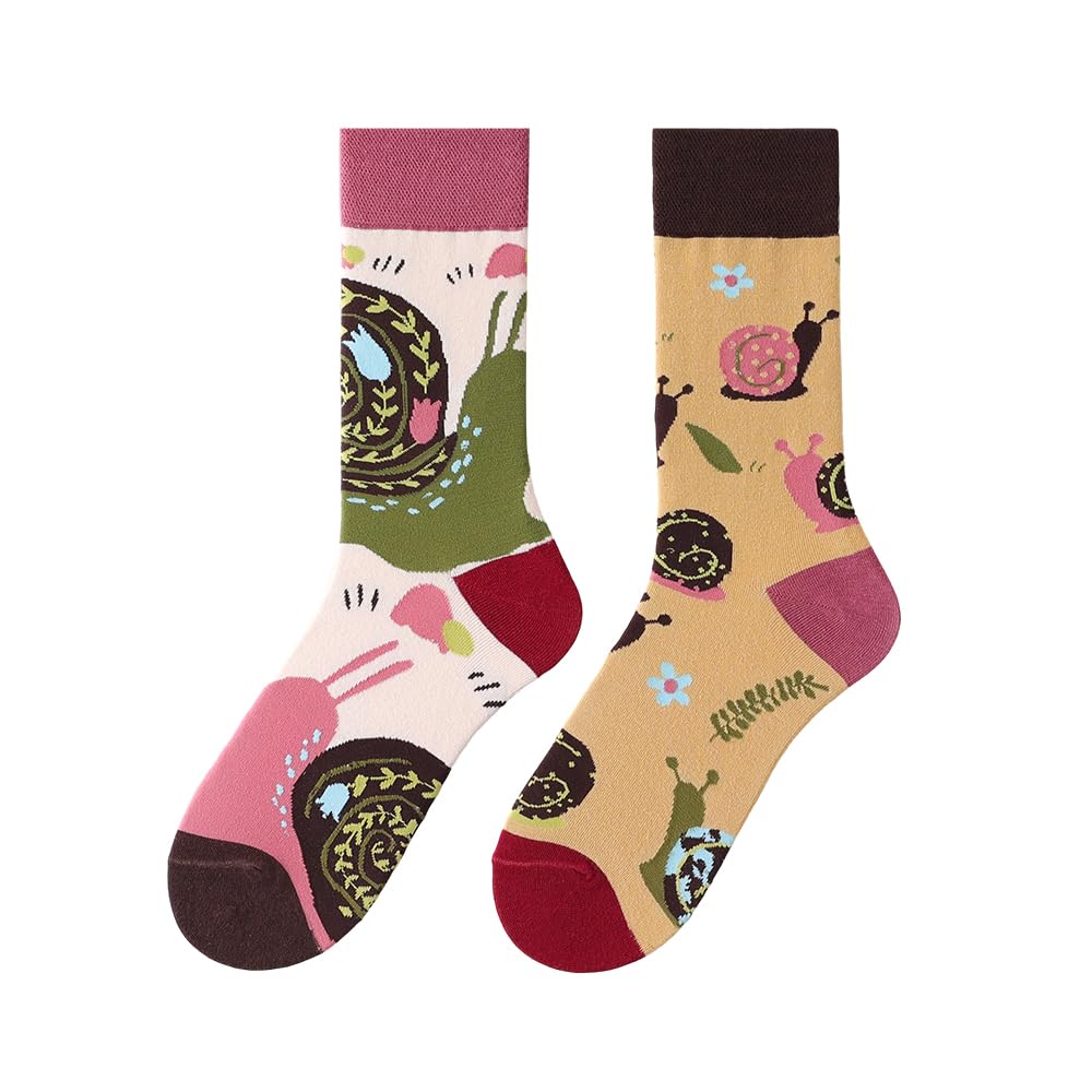 Calcetines Divertidos Unisex para Mujer y Hombre con Diseños Asimétricos en Par - Temas Animales, Comida, Fruta, Deporte y Arte en Algodón - Ideal para Regalos — view 187