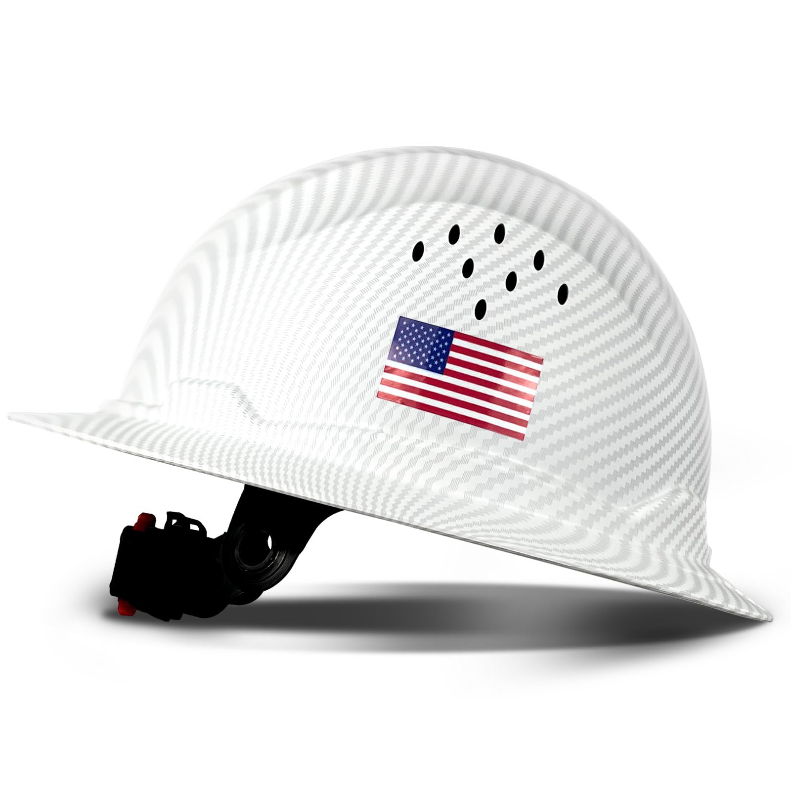 SAFEBUILDER SBD-G1C - Casco de seguridad de ala completa, HDPE, ventilado, patrón de fibra de carbono, trabajo industrial, certificado ANSI/ISEA Z89.1