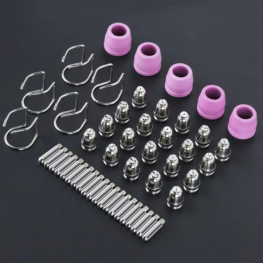 Kit de 50 Consumibles para Cortadora de Plasma AG60P. Incluye Puntas y Boquillas para Antorcha de Corte. Compatible para AG60 y WSD60.