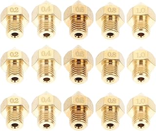 iplusmile 15 peças de bocal acessórios de latão extrusora impressora 3D acessórios de impressora 3D acessórios para impressoras 3D peças de impressora 3D componente de rosca de cabeça de impressão 3D