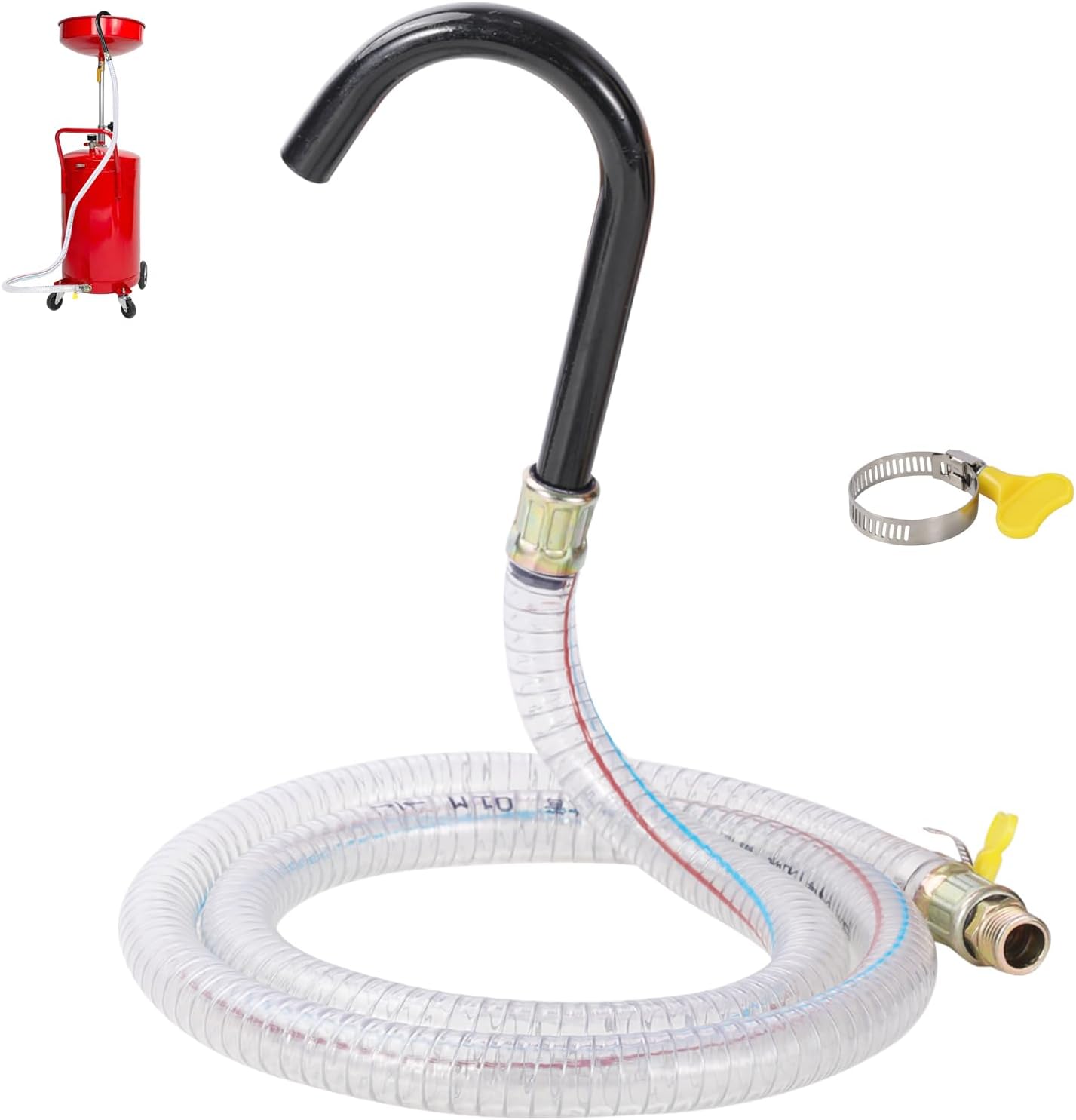 Banpingo 67-Inch Waste Oil Drain Hose, 1/2" Threaded & Steel Wire Reinforced, Compatible with Lincoln 3601 Series Tanks