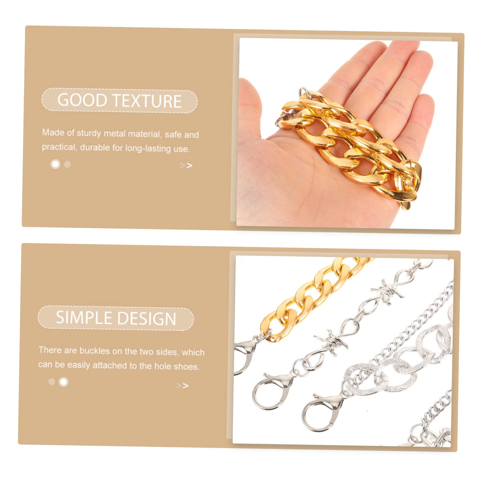 8pezzi Catena Per Scarpe Metallo Con Charms Decorativi Per Uomo e Donna Accessori Per Scarpe Con Design Chic e Facile Installazione Adatti Sandali