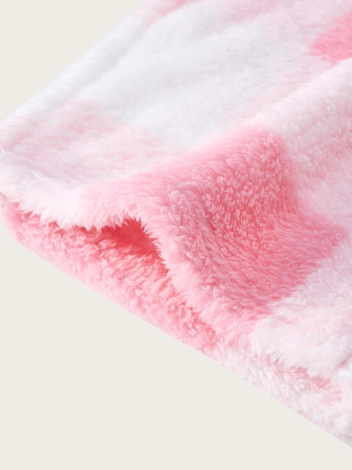 Women's Cute Plaid Fuzzy Lounge Pants Bow Tie Elastic Waist Wide Leg Loose Pajama Bottoms Sleepwear