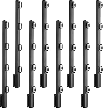 VEVOR Fence Post Extender, 8 Packs 23.8 in Barbed Wire Arm, Sturdy Steel Fence Height Extender, Flat or Surface Mounted Barbed Wire Extension Arms, Protect Privacy and Prevent Pets Jumping Off