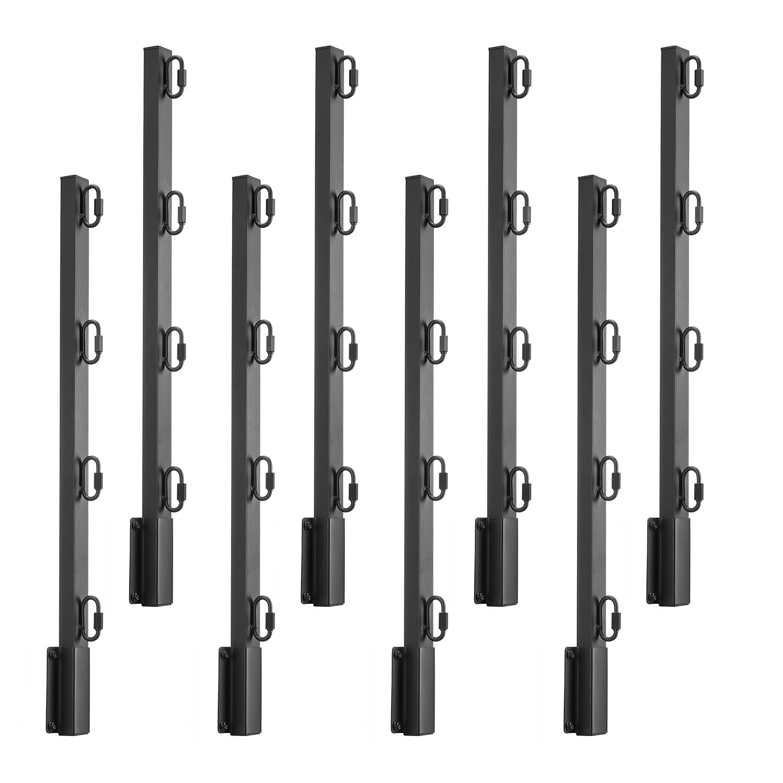 VEVOR Brazo de Extensión de Alambre de Púas, 8 Paquetes Extensores de Postes de Cerca de 60,5 cm, Extensor de Columna Cuadrada de Cerca de Acero Resistente para Evitar que Las Mascotas Salten