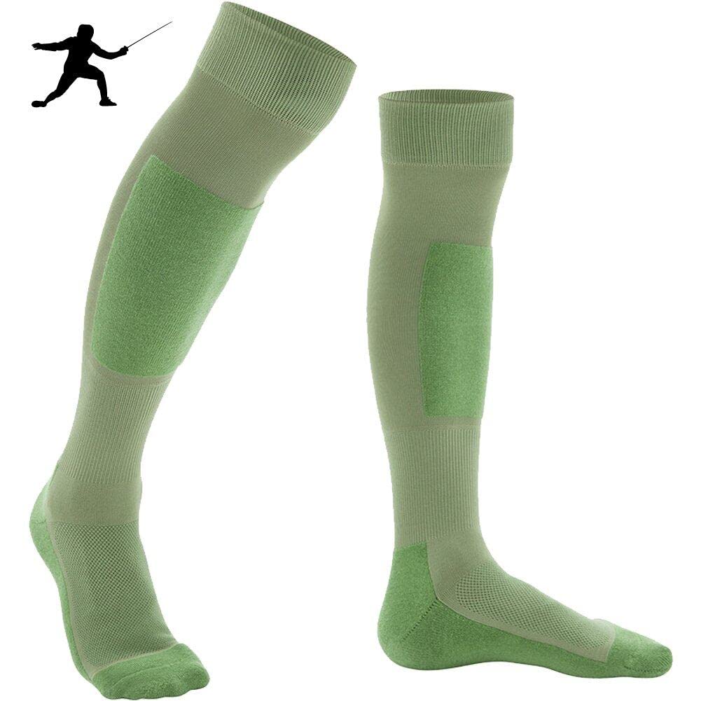 Danlai Men's Green Protective Fencing Socks Knee High Tube Socks Breathable Stockings Cotton Sport Socks Riding Running Socks