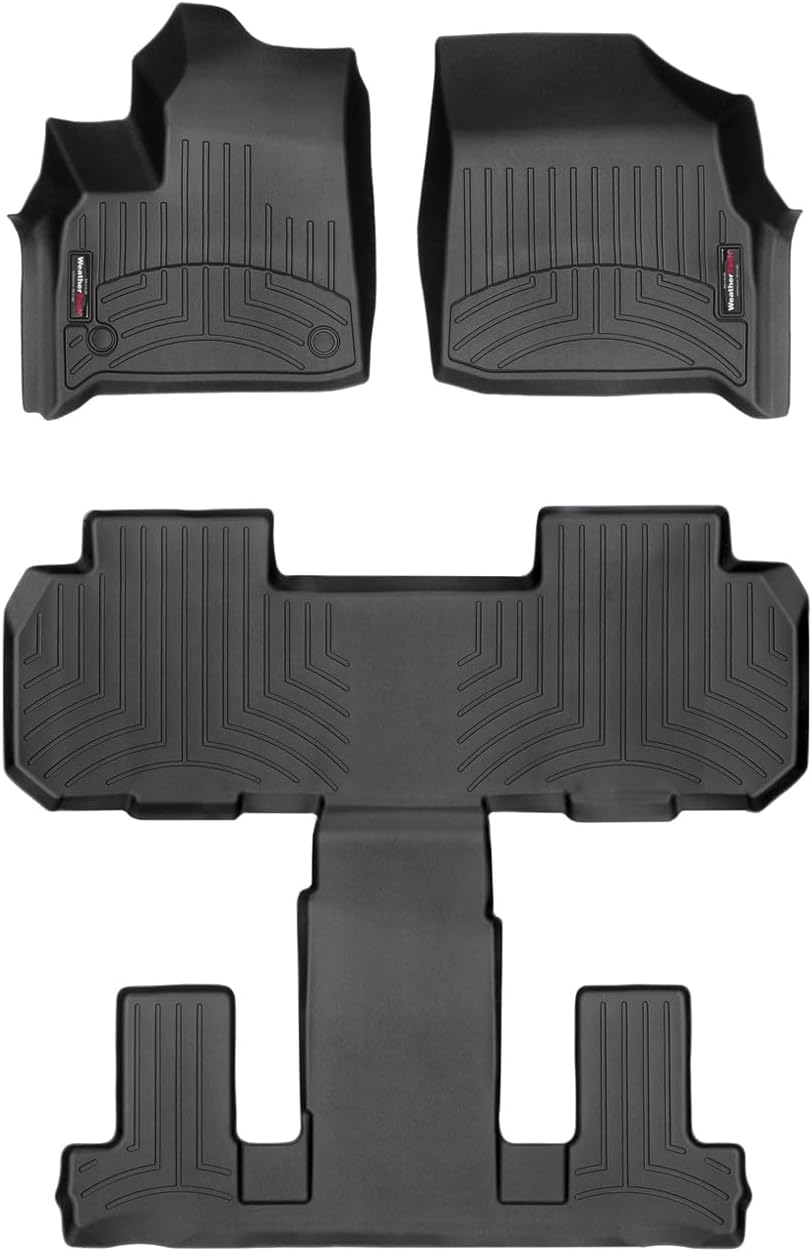 WeatherTech Custom Fit FloorLiners for Chevrolet Traverse, Traverse Limited, Full Set (441228-1-2), Black