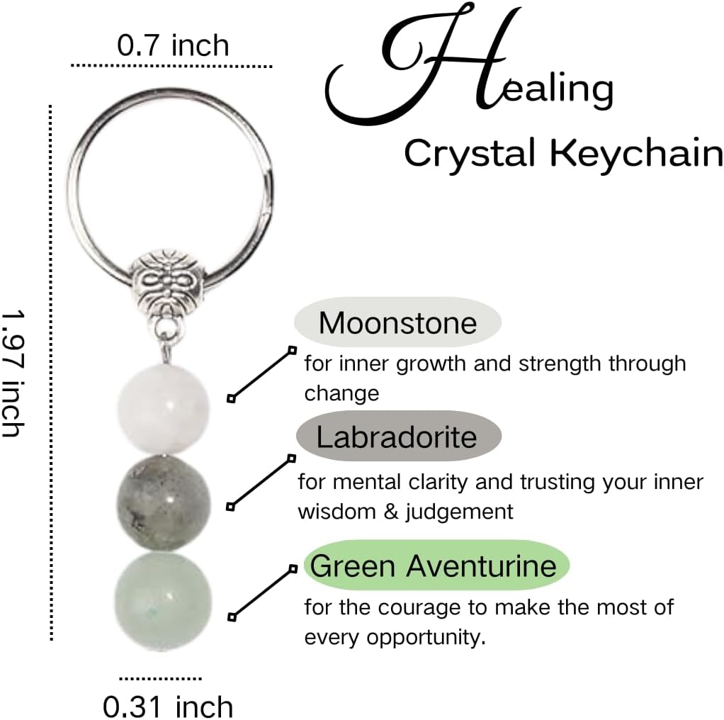 Birthday Gifts for Women, New Beginning Gifts for Her, Natural Crystal Stone Keychains Ideal Birthday Gift for Woman image 3