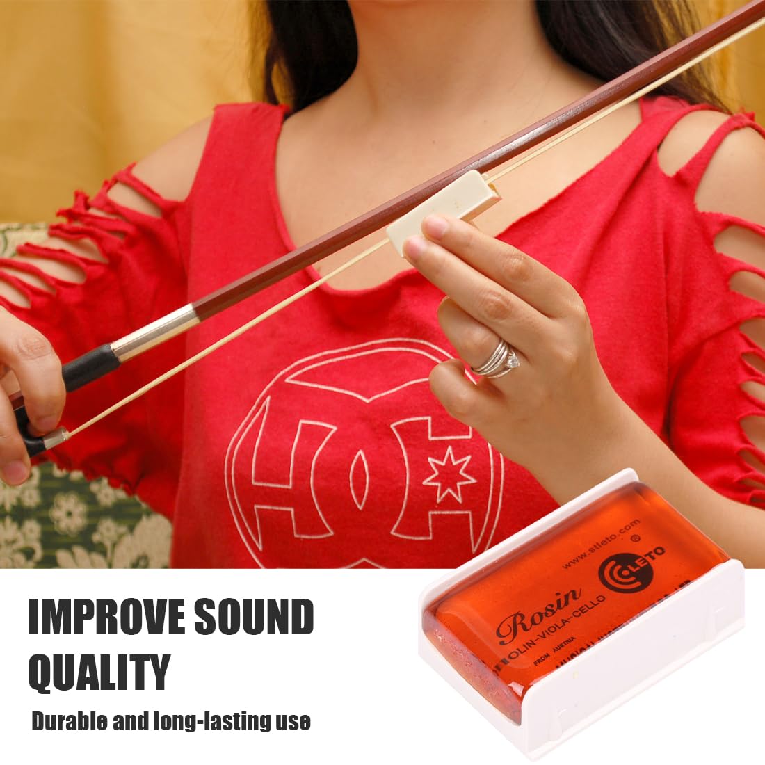 Colofonia Per Violino QEQSHQO - 4 Pezzi, Alta Qualità, Poca Polvere | Per Archi Professionisti - Foto 10