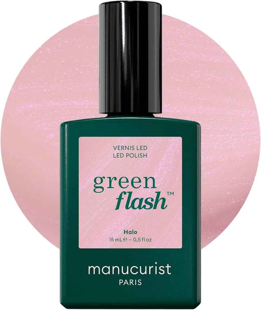 Manucurist Green Flash Semi permanentny lakier żelowy do paznokci Halo Mleczny fioletowy lakier żelowy do paznokci UV i LED, 12-Free, Bio Sourcé 84%, profesjonalny manicure - 15 ml