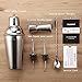 Cocktail Bar Shaker Set ASOMMET Stainless Steel Home Bar Tools Kit with 1/0.5oz jigger, Mixing Spoon, Pourers and Recipes for Mixing Martini, Mojito & More Drinks