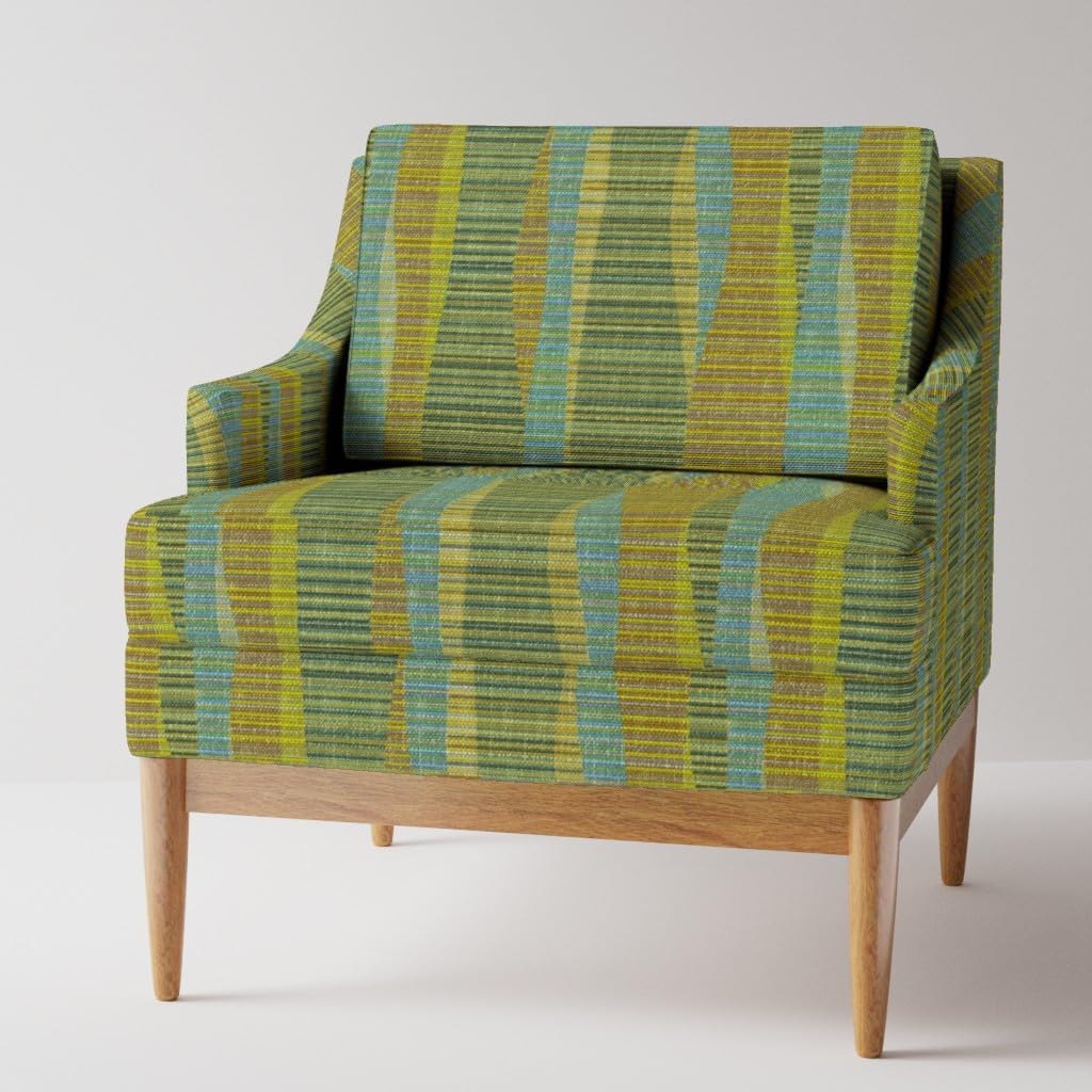 Spoonflower Fabric - Mid Century Modern Olive Green Aqua Retro 1960S Atomic Era 1950S Printed on Recycled Canvas Fabric Fat Quarter - Durable Upholstery Home Decor Accessories