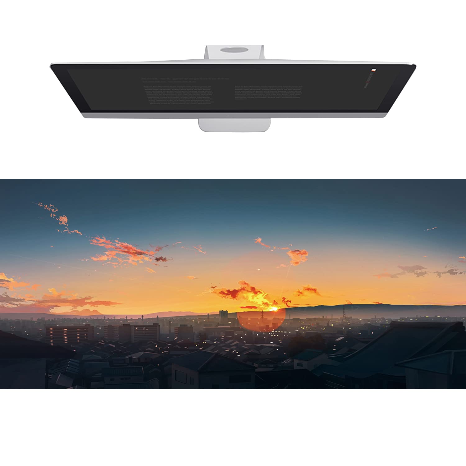 Wehilion XXL Gaming Large Mouse Mat 800 x 300 x 3 mm, Desk Mat with Stitched Edges, HD Anime Landscape Map for Office & Home, 800 x 300 x 3 mm