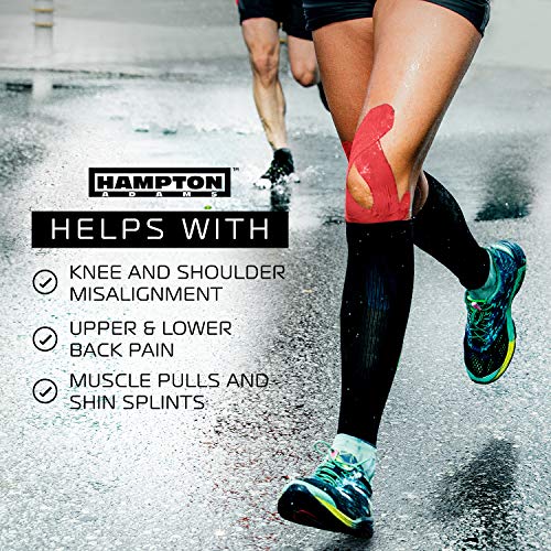 Image of Hampton Adams | As Seen on Shark Tank | Original Kinesiology Tape | 135ft Uncut Bulk Roll | Supports & Protects Muscle Wrist Knee Shoulder Back Plantar Fasciitis | Waterproof Hypoallergenic (Red)