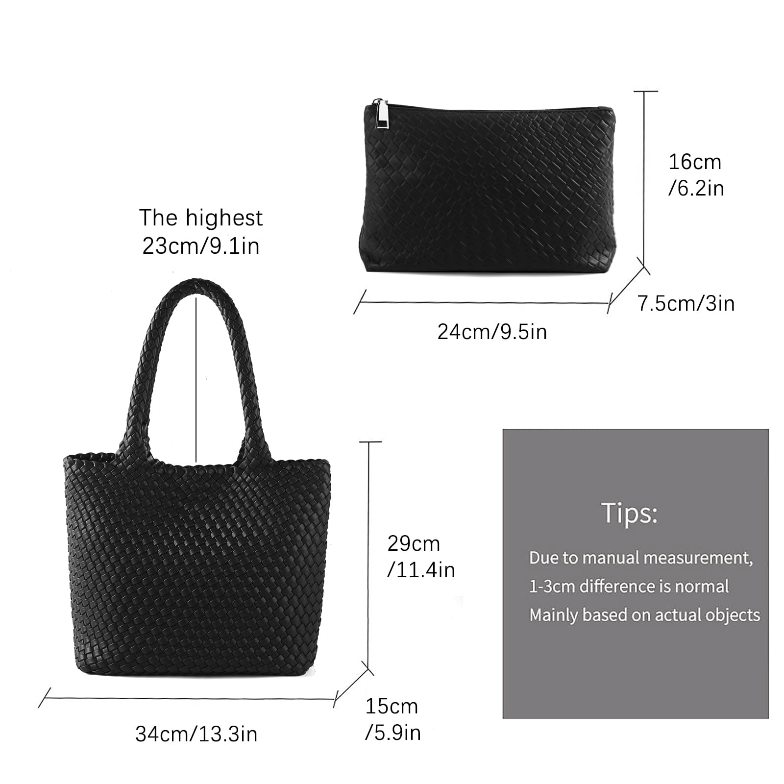 Handgewebte Tasche für Damen, oberer Griff, Schultertasche, veganes Leder, groß, für Reisen, Strand, Hobo-Handtasche
