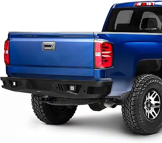 u-Box Silverado 1500 Rear Bumper Steel Step Back Bumper w/LED Lights Compatible with Chevy Silverado 1500 Pickup Trucks 07-18