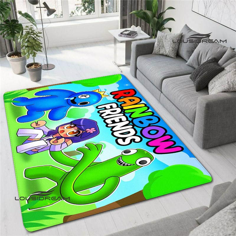 bailongmaFriends Game Rainbow Cartoon Printed Flannel Carpet Washroom Floor Mat Outdoor Rug G182 40×60CM