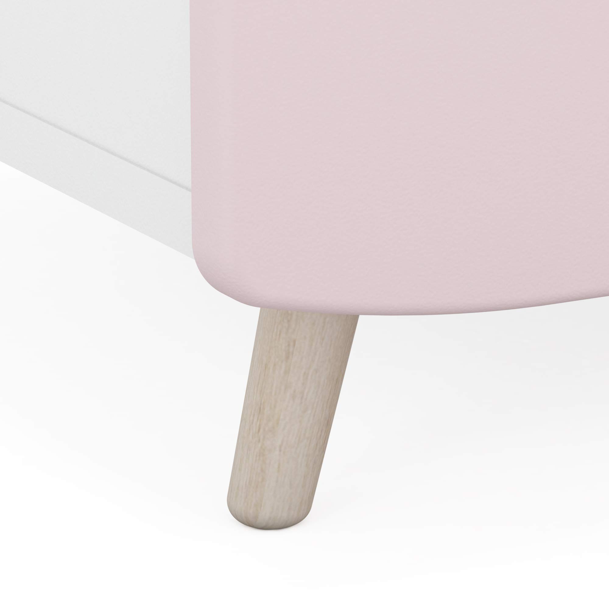 Demeyere Table de Nuit Enfant Rose Pâle avec Poignée Etoile à Paillettes – Peinture Non Toxique – Petite Table de Chevet (34 cm de Haut) Qui s’Intègre à Notre Collection Meubles de Chambre d’Enfant