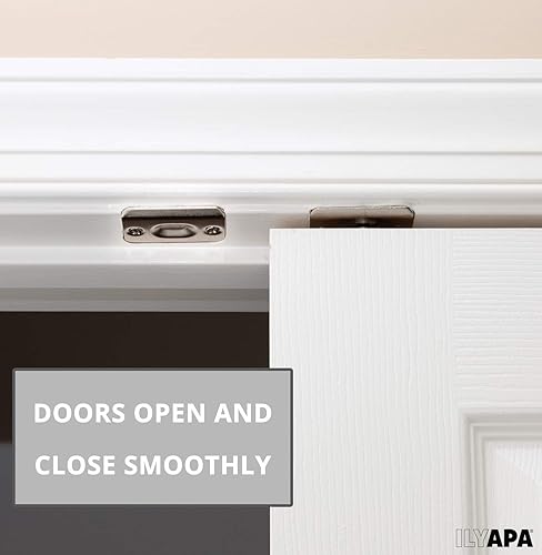 Miniatura 4 de Ilyapa Herrajes para puerta de cierre de bola para armario, níquel satinado, paquete de 2