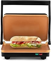 Vista 1 de Plancha eléctrica antiadherente compacta de 2 rebanadas, para prensar pan Panini