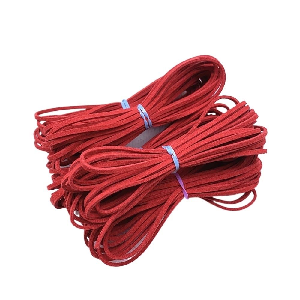 Decor Craft String 5yards Thread Rope 3mm Flat, Faux Suede Braided Cord Velvet Leather Used for Handmade Beading 1piece