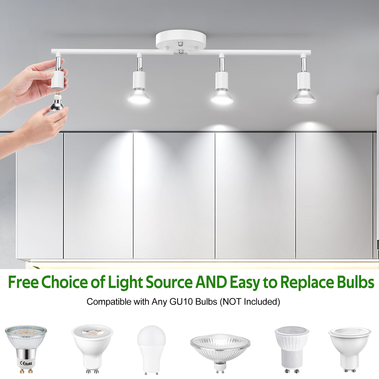 HURYEE Kitchen Lights, 4-Light Ceiling Lighting Kits - Image 3