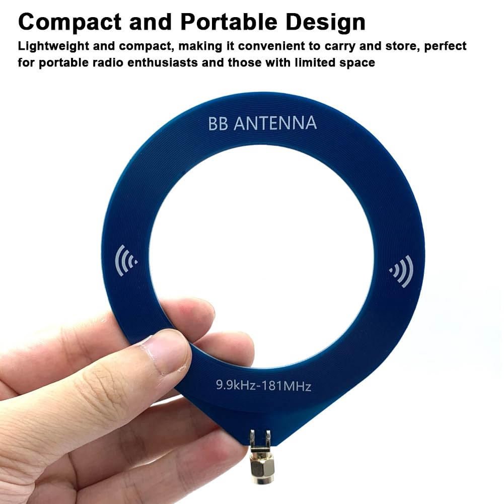 Antenna Portatile MW/SW A Banda Larga 9.9kHz-181MHz – Ad Anello, Direzionale, Compatta, Con Connettore SMA, Per Ricevitori Malachite E TEF6686