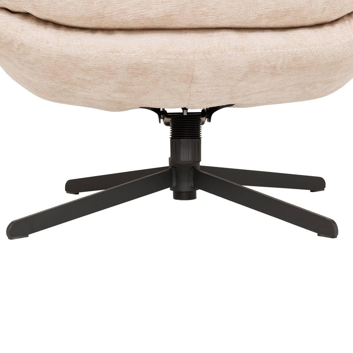 Atmosphera - Fauteuil Pivotant Stelan – Siège Confortable avec Assise Moelleuse – Revêtement Polyester – Pieds Acier Design – Couleur Argile