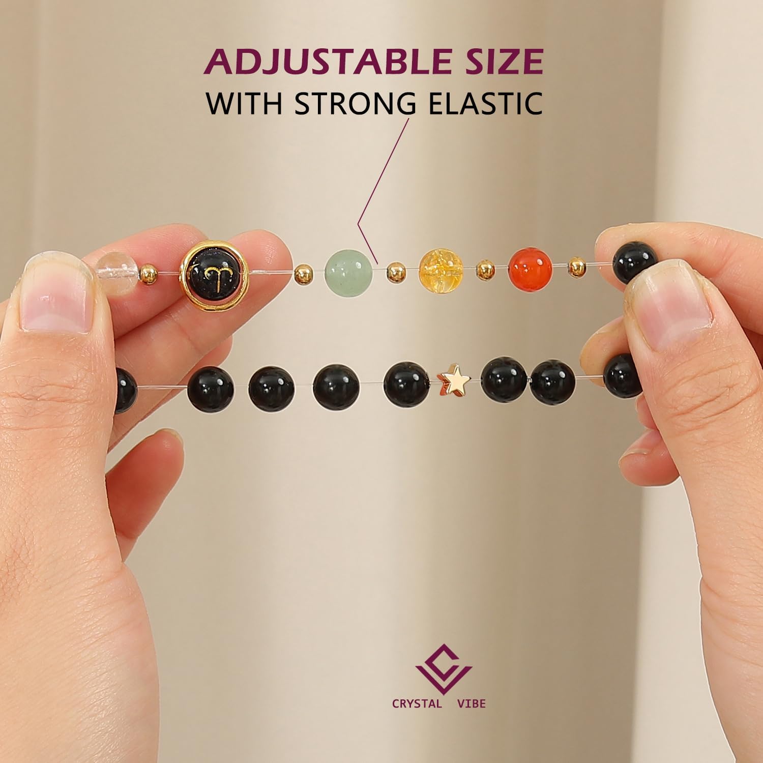 Crystal Vibe Aries Zodiac Bracelet Healing Crystal Constellation Bracelet with Citrine Amethyst Red Agate Birthday Horoscope Gift - Image 4