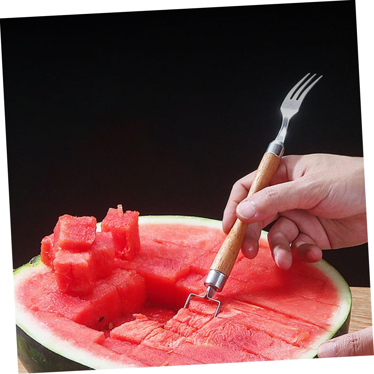 Watermelon Cutter Fork for Quick Cutting Stainless Steel Fruit Slicer
